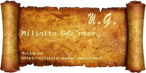 Milisits Günter névjegykártya